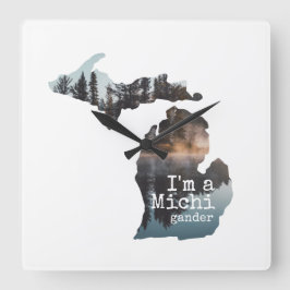 Reloj Cuadrado Soy una silueta rellena con foto de Michigander La