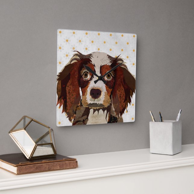 RELOJ CUADRADO SPANIEL (Oficina)
