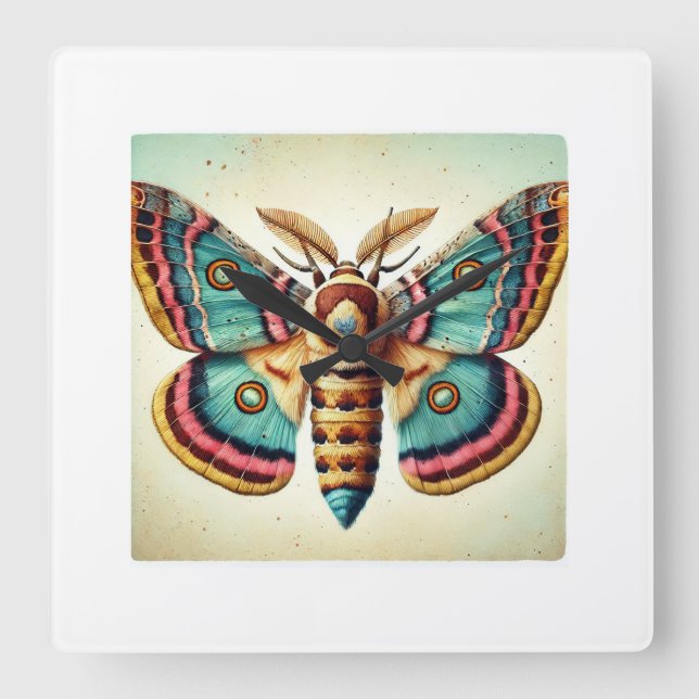 Reloj Cuadrado Sparganothis Moth 060724IREF120 - Watercolor (Anverso)