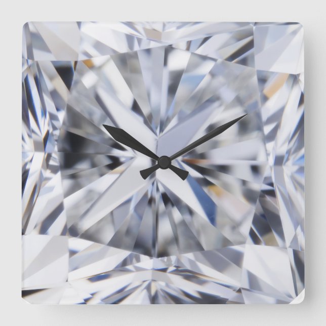 Reloj Cuadrado Sparkling Diamond textura April Birthstone (Anverso)