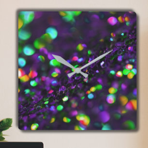 Reloj Cuadrado Sparkling morado oscuro