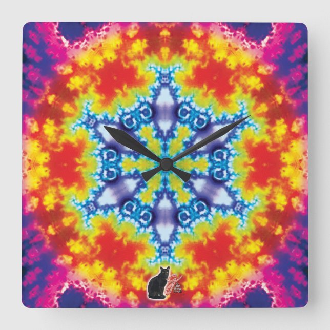Reloj Cuadrado Sparky Kaleidoscope (Anverso)