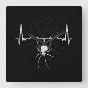 Reloj Cuadrado Spider Web Heartbeat Cobweb Spider Gift