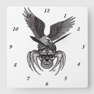 Reloj Cuadrado Spiderskull with Eagle in Tattoo-style