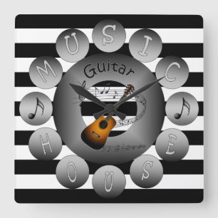 Reloj Cuadrado ~ ~Spiral de la escala de la guitarra ~Acoustic