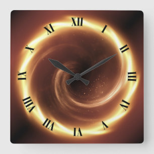 Reloj Cuadrado Spiral Fire Vortex ~ Time Portal ~Time Machine ~
