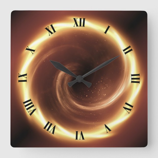 Reloj Cuadrado Spiral Fire Vortex ~ Time Portal ~Time Machine ~  (Anverso)