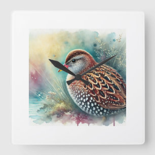Reloj Cuadrado Spotted Crake 070824AREF139 - Watercolor