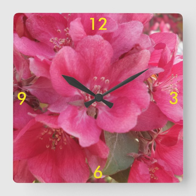 Reloj Cuadrado Spring Time Flower Clocks (Anverso)