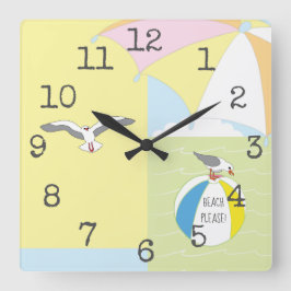 Reloj Cuadrado Square Shaped Clock "Beach Please"