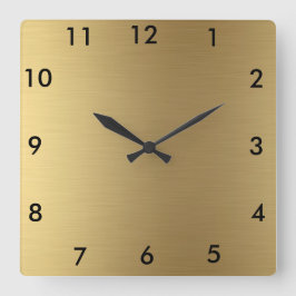 Reloj Cuadrado Square Wall Clock Gold Color