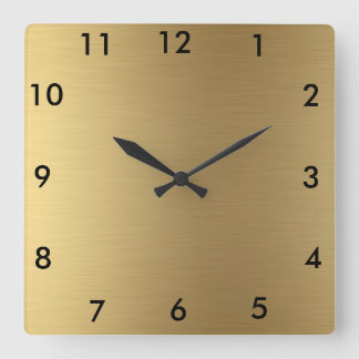 Reloj Cuadrado Square Wall Clock Gold Color