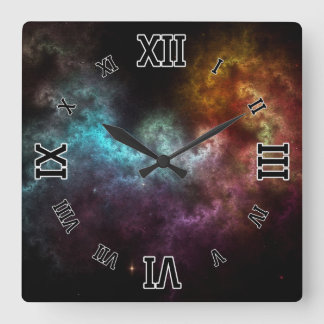 Reloj Cuadrado Squiggley Nebula Star Dust Cloud CRQENH