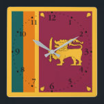 Reloj Cuadrado Sri Lanka Flag<br><div class="desc">Patriotic flag of Sri Lanka.</div>