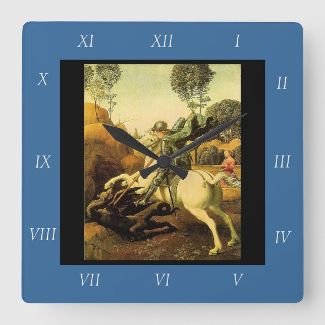 Reloj Cuadrado "St. George and the Dragon" de Raphael (alrededor  (Anverso)