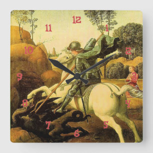 Reloj Cuadrado "St. George and the Dragon" de Raphael (alrededor 