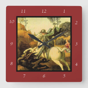 Reloj Cuadrado "St. George and the Dragon" de Raphael (alrededor 