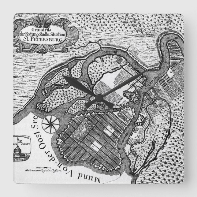 Reloj Cuadrado St Petersburg Plan (Anverso)