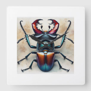 Reloj Cuadrado Stag Beetle 260824IREF222 - Watercolor