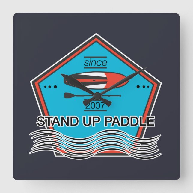 Reloj Cuadrado Stand Up Paddle Poster (Anverso)