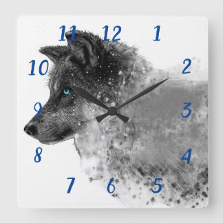 Reloj Cuadrado Stardust Wolf Clock
