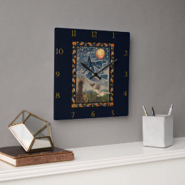 Reloj Cuadrado Starry Halloween Night Wall