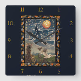Reloj Cuadrado Starry Halloween Night Wall