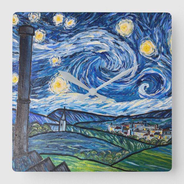 Reloj Cuadrado Starry Night Belmont Lancashire (Anverso)