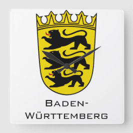 Reloj Cuadrado State of Baden-Württemberg Grand Coat of Arms Art