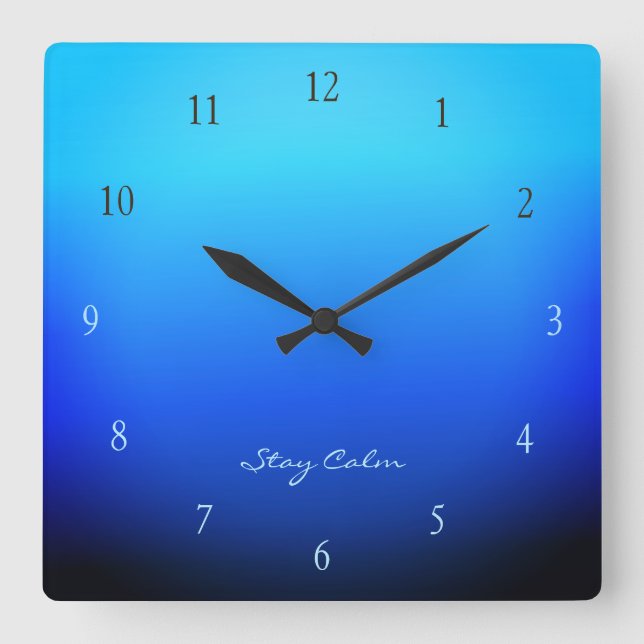 Reloj Cuadrado Stay Calm Ocean Gradient (Anverso)