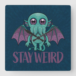 Reloj Cuadrado Stay Weird Cute Cthulhu Monster
