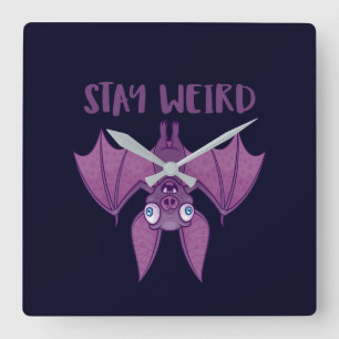 Reloj Cuadrado Stay Weird Personalizado Bat