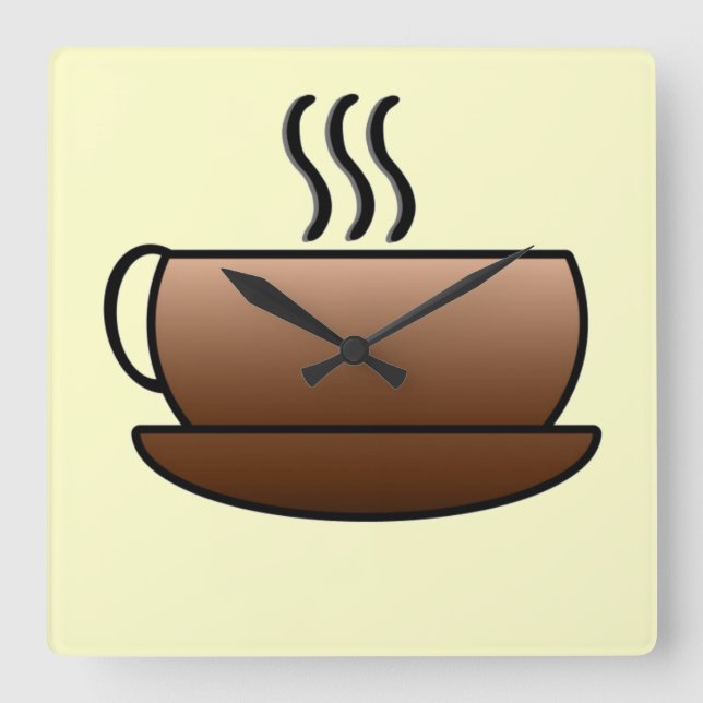 Reloj Cuadrado Steaming Coffee Mug (Anverso)