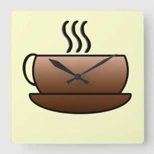 Reloj Cuadrado Steaming Coffee Mug
