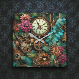 Reloj Cuadrado Steampunk Clocks & Gears Wall Clock