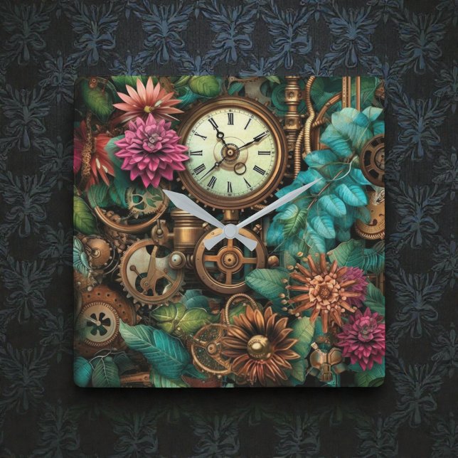 Reloj Cuadrado Steampunk Clocks & Gears Wall Clock (Subido por el creador)