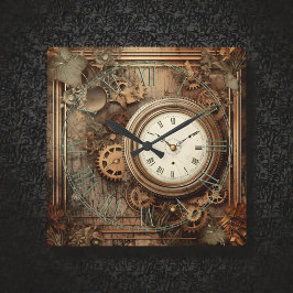 Reloj Cuadrado Steampunk Clocks & Gears Wall Clock