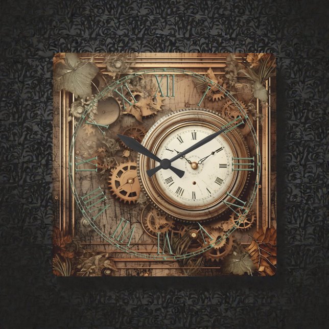 Reloj Cuadrado Steampunk Clocks & Gears Wall Clock (Subido por el creador)