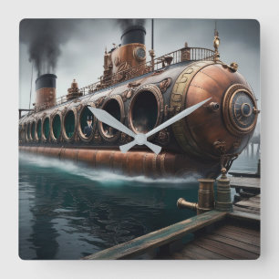 Reloj Cuadrado Steampunk Submersible Ocean-liner