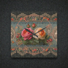 Reloj Cuadrado Steampunk Victorian Wall Clock