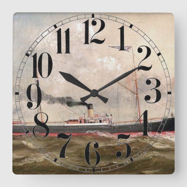 Reloj Cuadrado Steamship Louise años 1800 (Anverso)