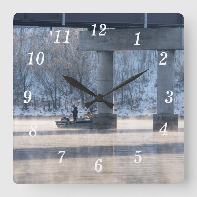 Reloj Cuadrado Steamy Winshing Table Rock Lake Wall Clock (Anverso)