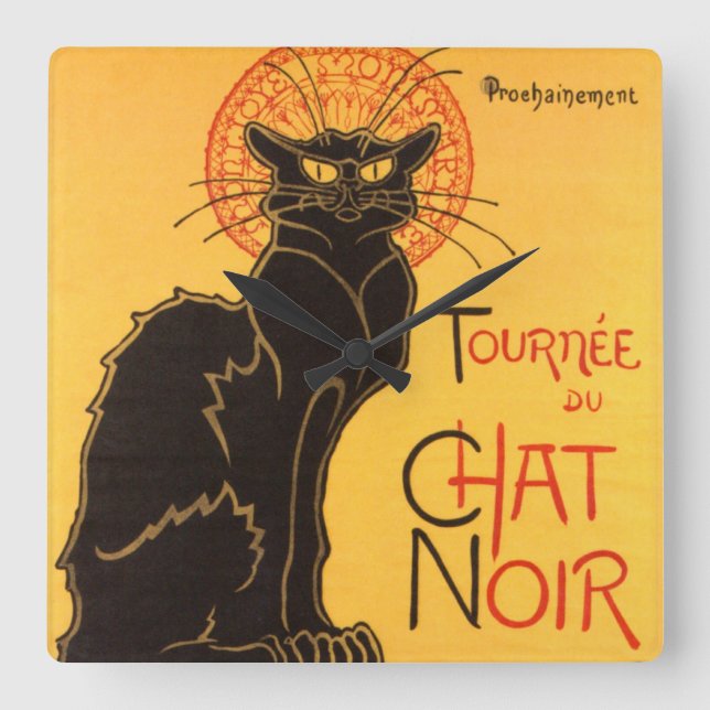 Reloj Cuadrado Steinlen: Chat Noir (Anverso)