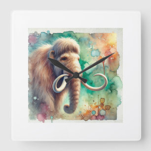 Reloj Cuadrado Steppe Mammoth 060824AREF134 - Watercolor