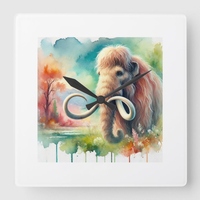 Reloj Cuadrado Steppe Mammoth 071124AREF128 - Watercolor (Anverso)