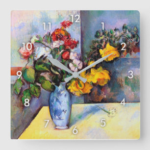 Reloj Cuadrado Still Life with Flowers in a Vase, Paul Cezanne