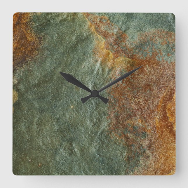 Reloj Cuadrado Stone Background - Slate Rock Customized Template (Anverso)