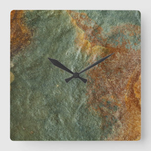 Reloj Cuadrado Stone Background - Slate Rock Customized Template