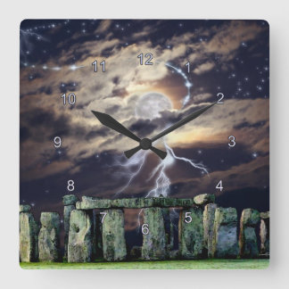 Reloj Cuadrado Stonehenge Mystical Druid Art History Clock