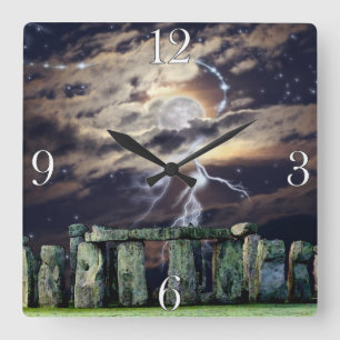 Reloj Cuadrado Stonehenge Mystical Druid Art History Clock